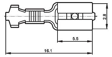 Conector auto papuc mama neizolat plat auriu latime 2.8mm pentru fir 0.5-1mmp